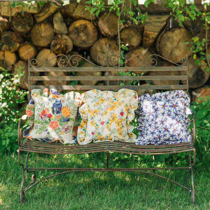 Alternate view of the Saint Valentine Organic Linen Ruffled Pillow Cover