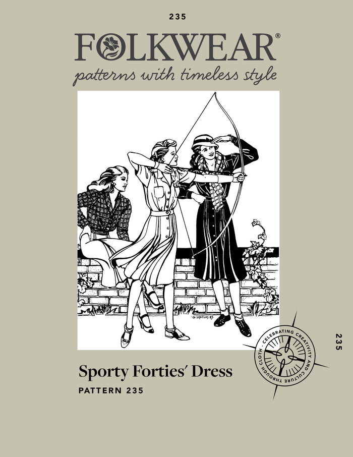 235 Sporty Forties Dress - small torn tissue