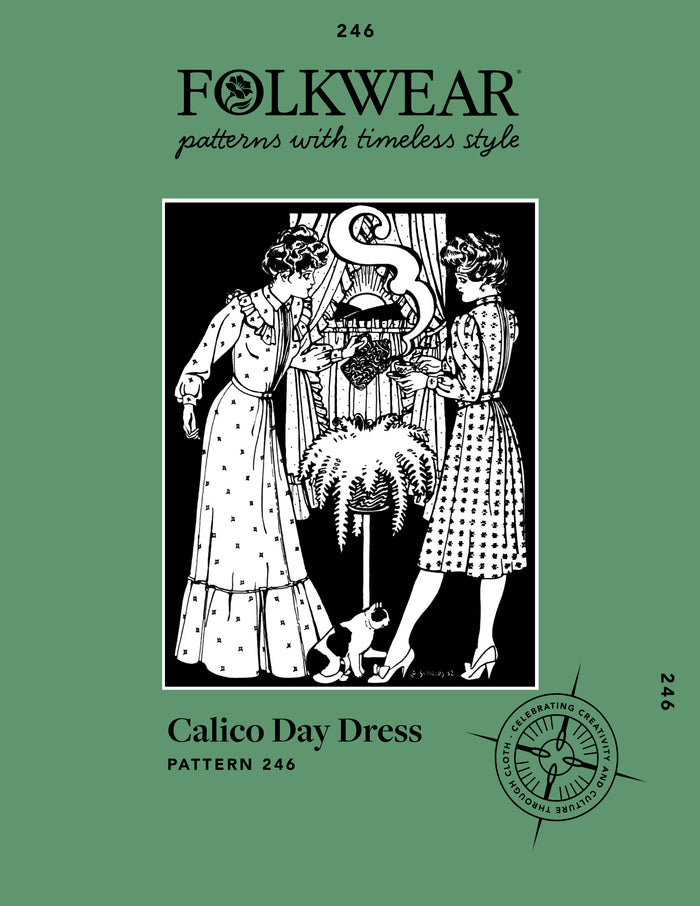 246 Calico Day Dress - small torn tissue