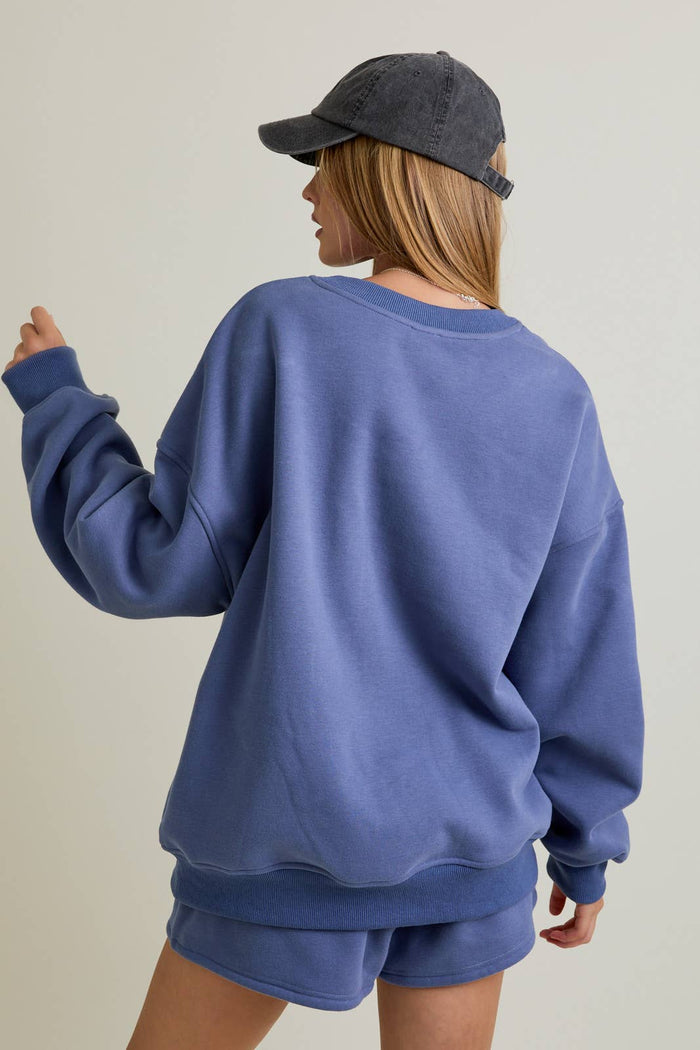 'Salty' Oversized Sweatshirt & Sweat Short Set