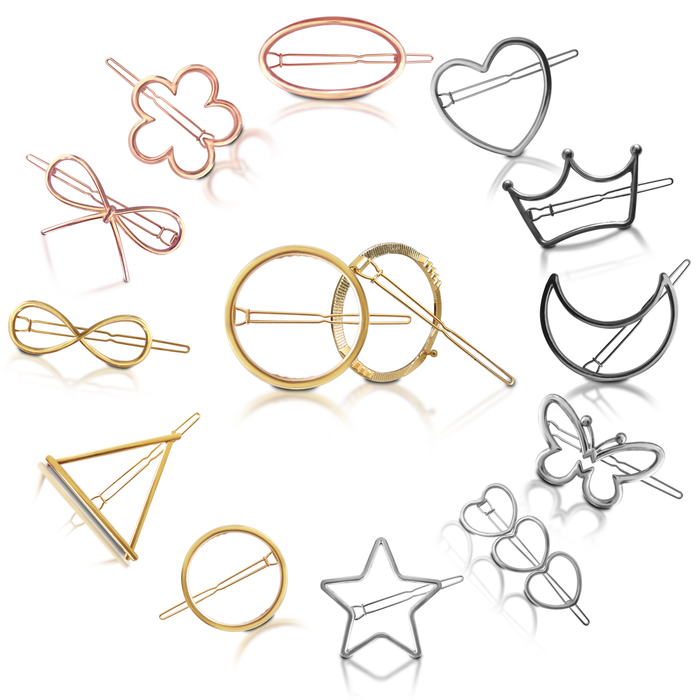 SANAS 6 Pcs metal hollow hair pins for women