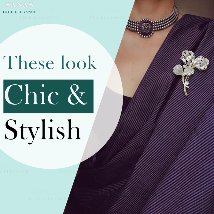 Floral Crystal Fashion Brooch for Women