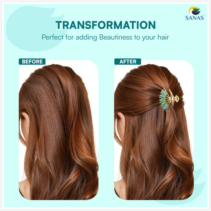 SANAS fancy blue hair clutcher for women for weddings, parties and festive occasions