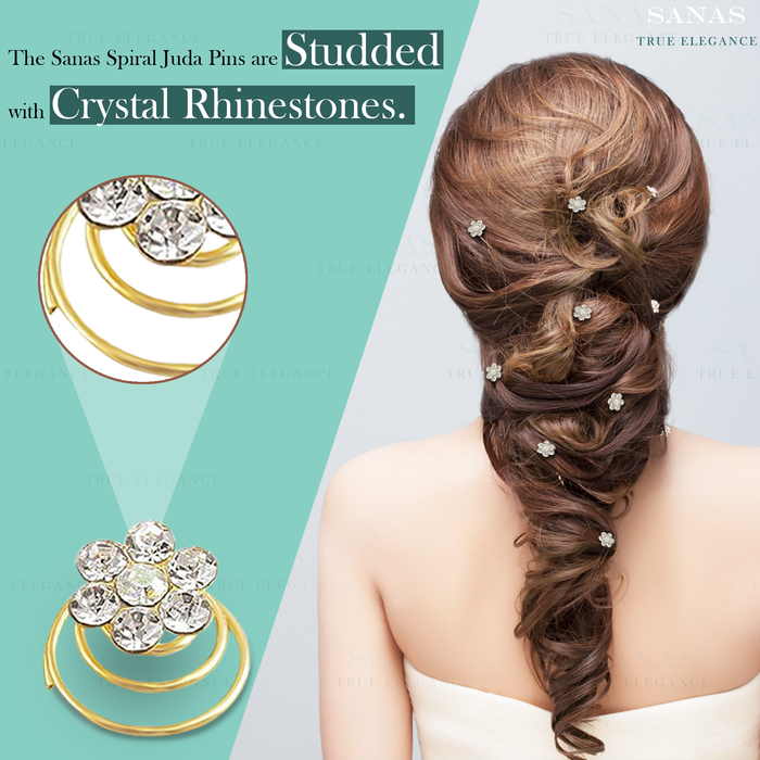 SANAS Crystal Hair Bun Pins Set of 12