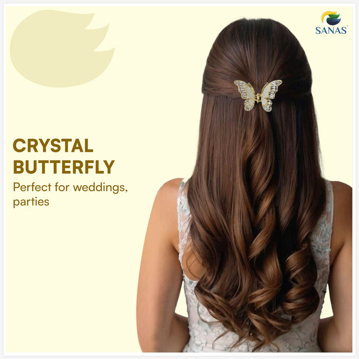 Golden butterfly hair clip hair accessories for women for weddings