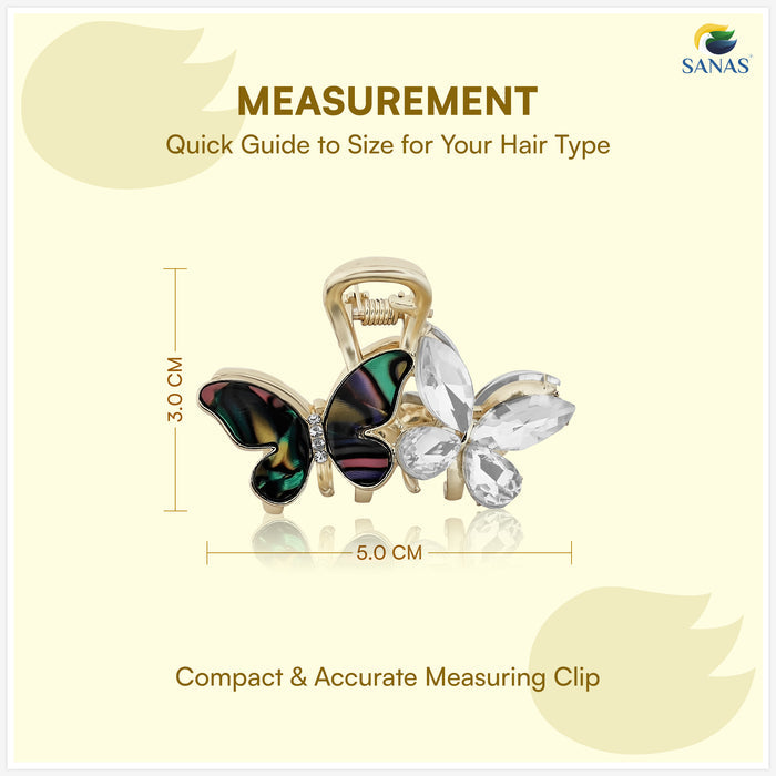 Crystal butterfly hair accessories for women Korean butterfly clutcher