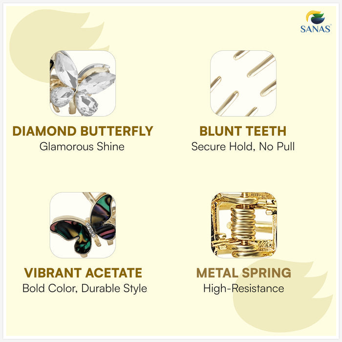 Elegant butterfly hair accessories for women with secure grip