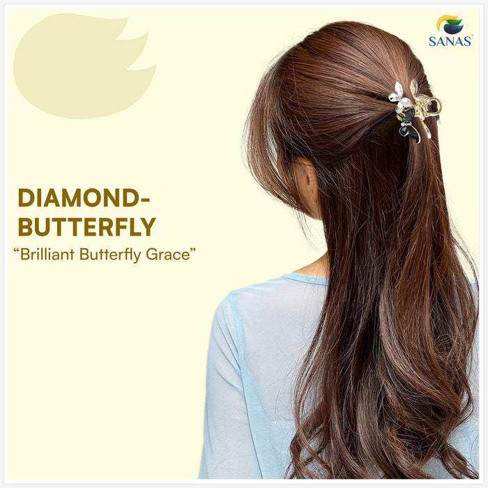 Premium crystal butterfly hair clip hair accessories for women