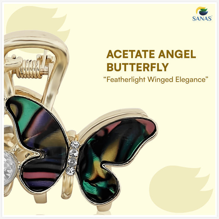 Golden crystal butterfly hair accessories for women for daily wear