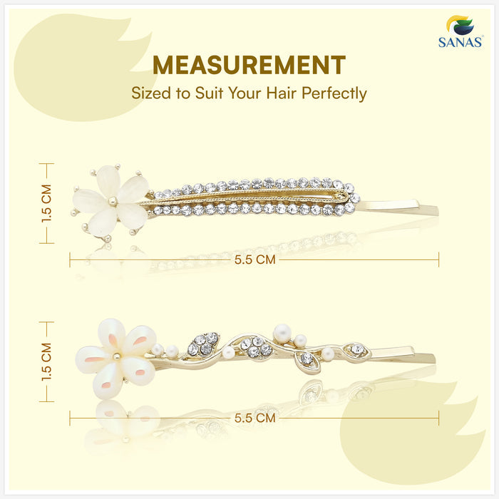 Pearl flower hair pins hair accessories for women for bridal hairstyles
