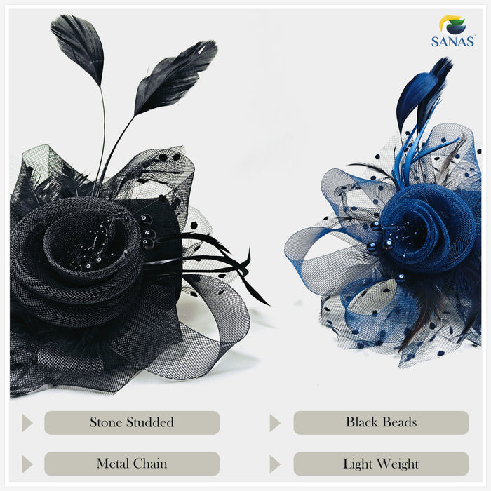 Premium Floral Fascinator Headband for Wedding, Photoshoot and Stage Performance