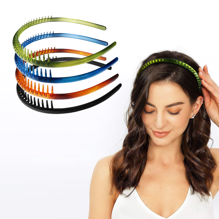 SANAS Hair Headbands with Teeth 4 Pcs for Women – Strong Grip Everyday Hair Band Set