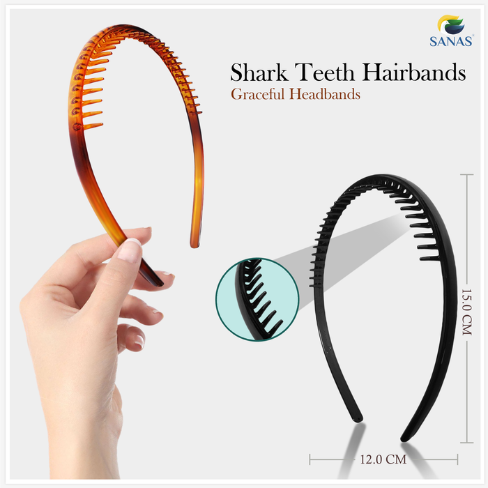 SANAS Hair Headbands with Teeth Everyday Hair Accessories for Women (4 Pcs)
