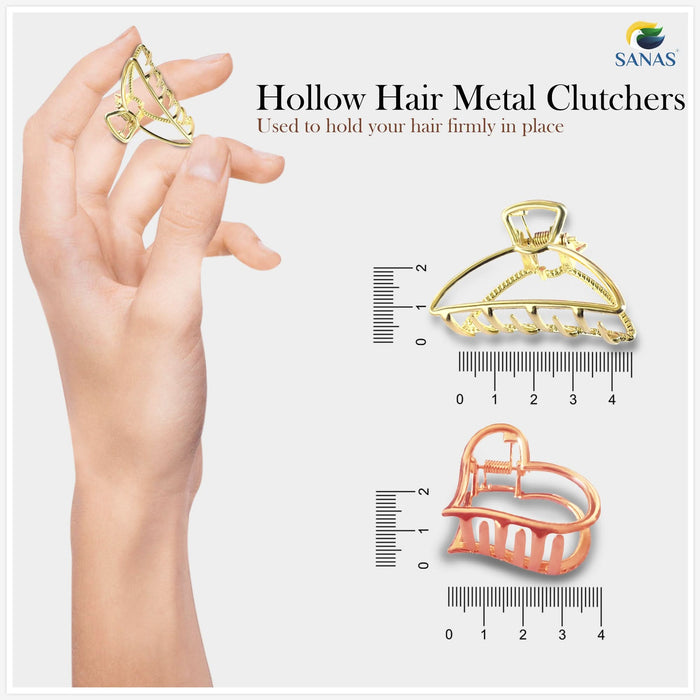 Hollow minimalistic metal hair clip assorted geometric designs