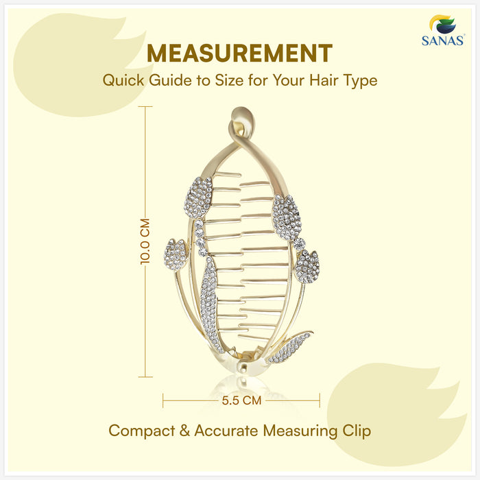 Gold crystal banana hair clip hair accessories for women for elegant hairstyles
