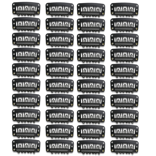 SANAS Black Snap Hair Clips for Hair Extensions