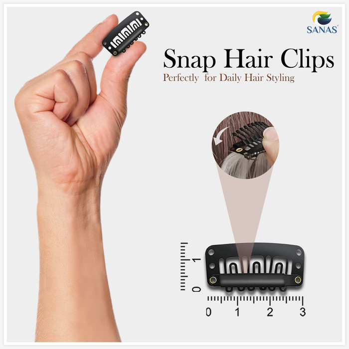 Metal Snap Clips for Clip-In Hair Extensions