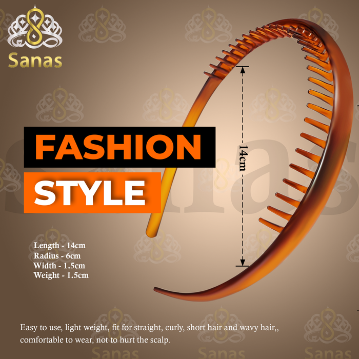 Premium Korean Acrylic Teeth Hair Band with Non-Slip Grip for Everyday Styling