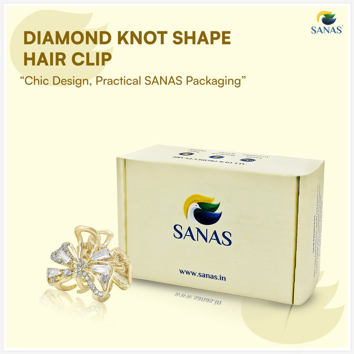 Premium crystal hair clip for women with elegant knot bow design