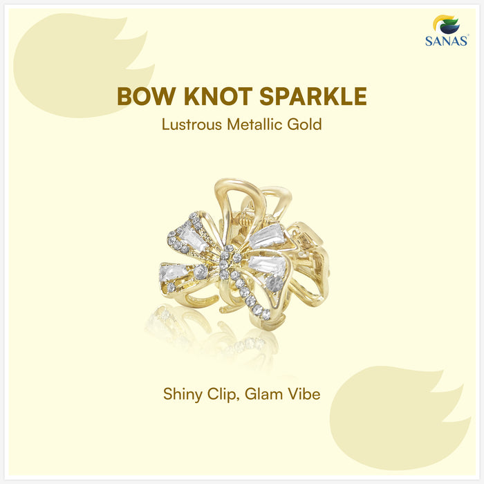 SANAS lightweight crystal knot hair clip for office and festive styling