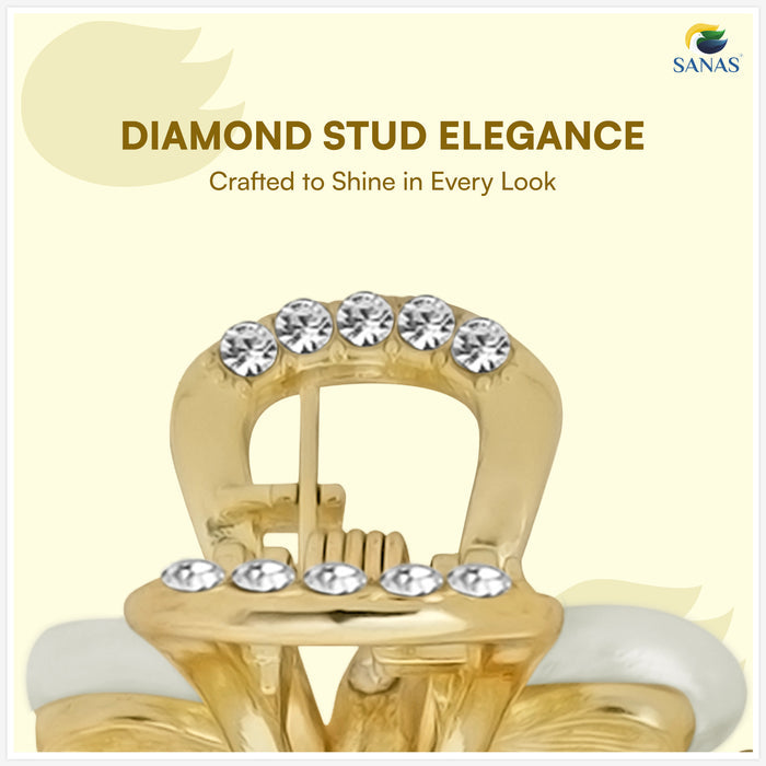 Lightweight Shell Stone Claw Clip for Casual and Wedding Hairstyles