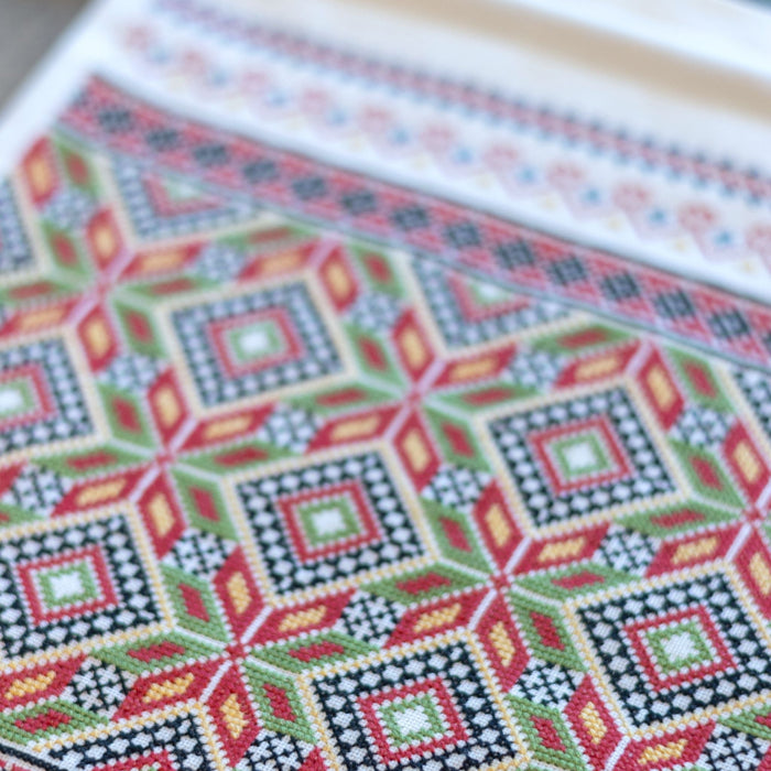 Scandinavian Sampler cross stitch folk embroidery kit