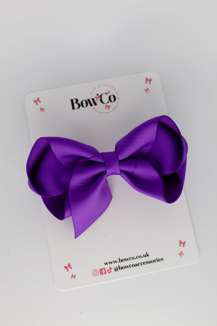 School Bow Purple - Loop Bow - Clip