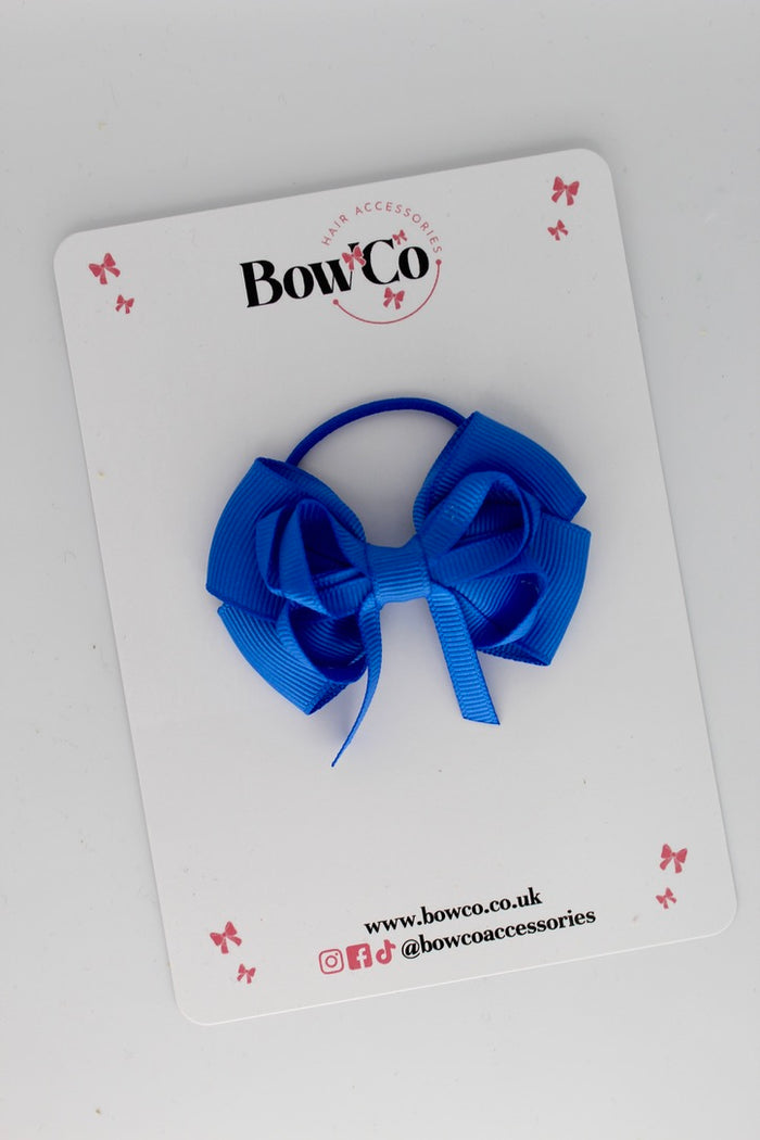 School Bow Royal Blue - Double Bow - Elastic
