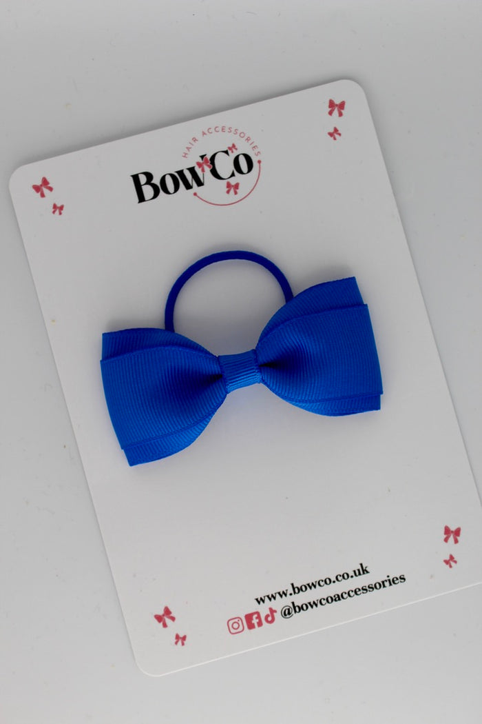 School Bow Royal Blue - Tuxedo Bow - Elastic