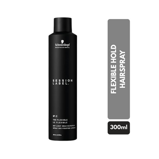 Schwarzkopf Professional Session Label Flexible Hold Hairspray | 300ml, Black