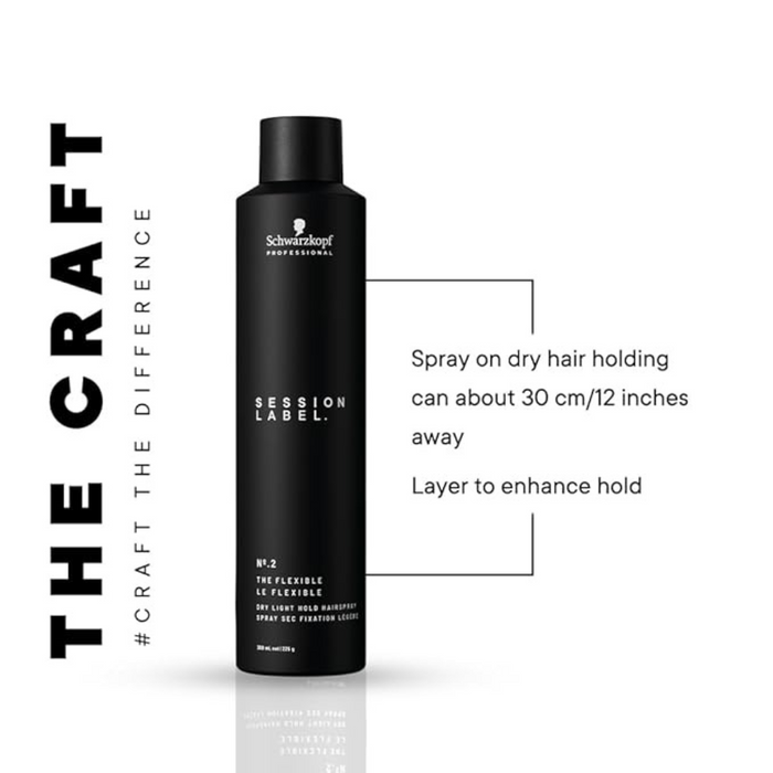 Schwarzkopf Professional Session Label Flexible Hold Hairspray | 300ml, Black