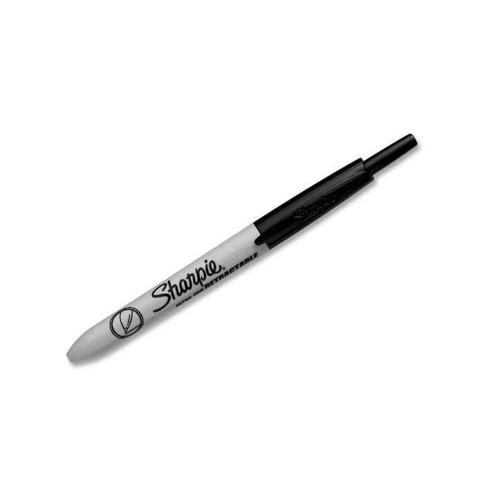 Sharpie Retractable Permanent Marker, Extra-fine Needle Tip, Black - 12 ct