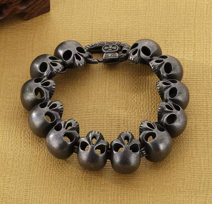 Side by Side Skull Link Bracelet