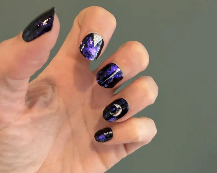 Silver Moons Nail Art Decals