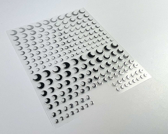 Silver Moons Nail Art Decals