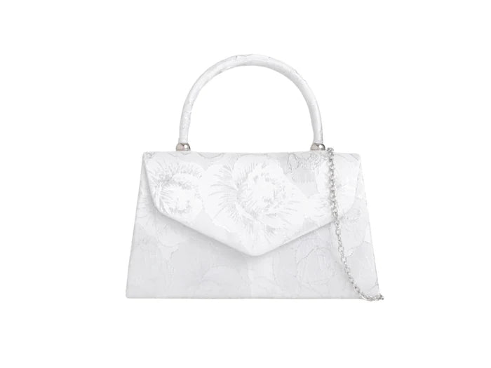 Silver Rose Floral Shimmer Mini Handbag