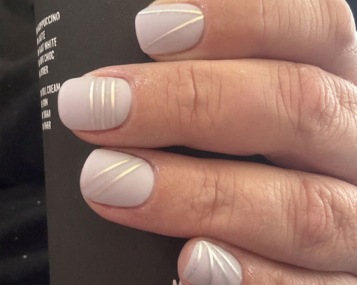 Silver Stripes Nail Art Decals