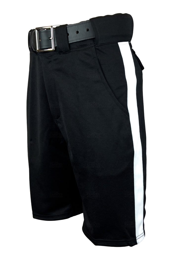 Smitty Premium Knit Black Referee Shorts with White Stripe