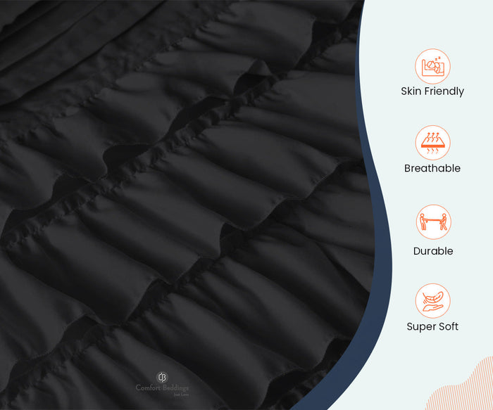 Dark Gray Ruffled Duvet Cover