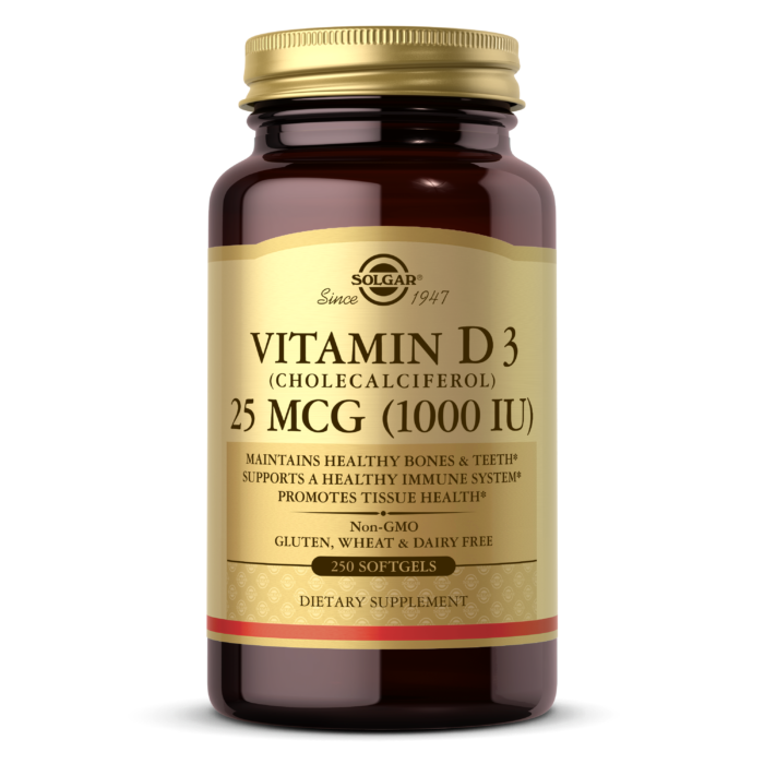 Solgar Vitamin D3 25 mcg 1000 IU Softgels 250