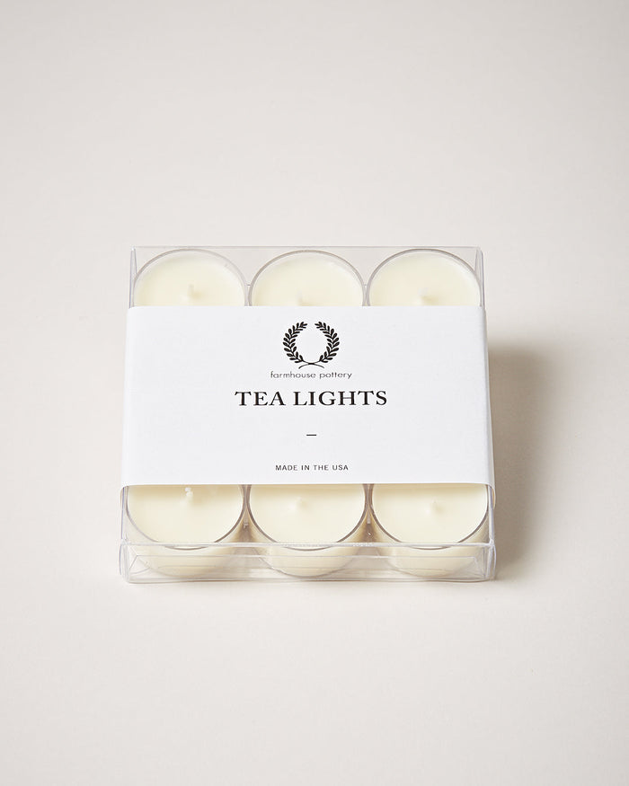 Soy Tealight Candles — packaged set of nine tealights; Farmhouse Pottery