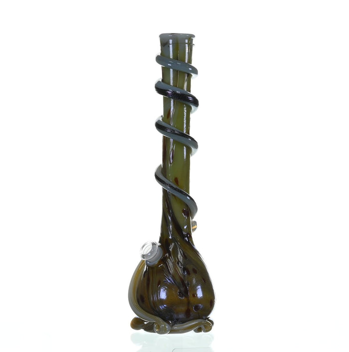 Side view of SPECIAL K GLASS Soft Glass XL Cookie Handle #212 waterpipe - Smoke Spot Glass