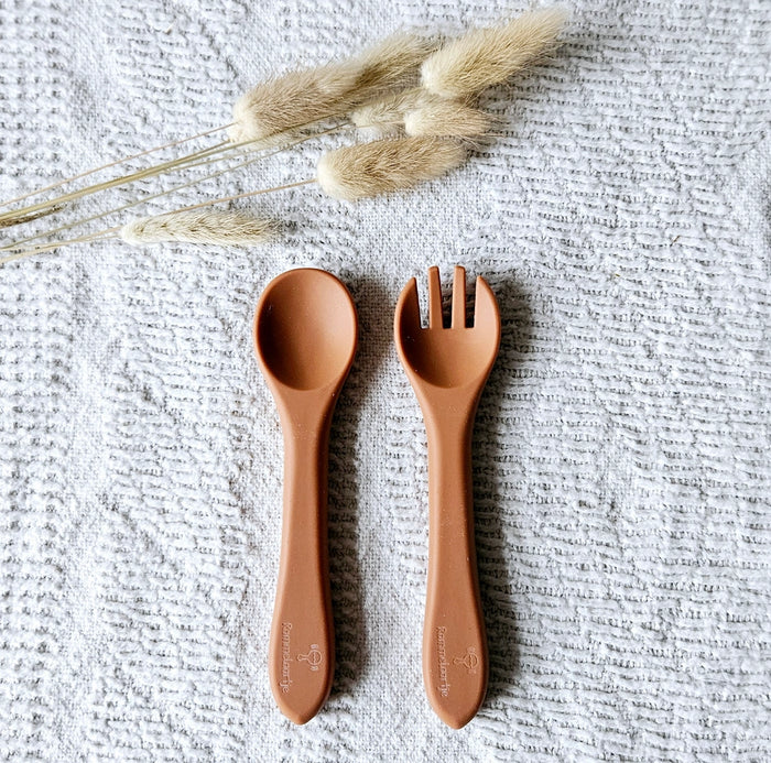 Rammelaartje - Spoon & Fork - Silicone - Rust