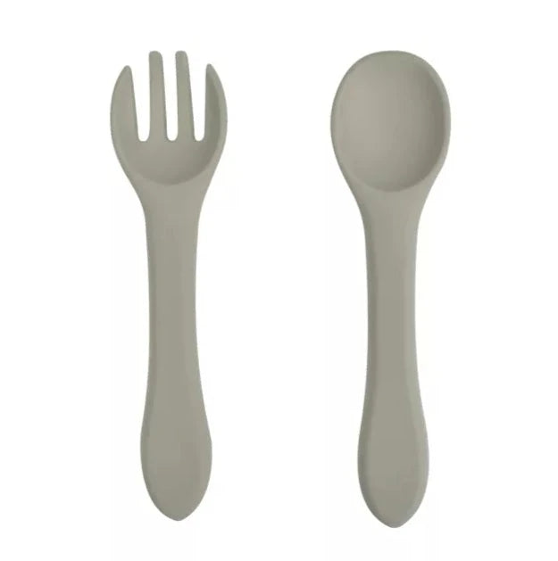 Rammelaartje - Spoon & Fork - Silicone - Sage