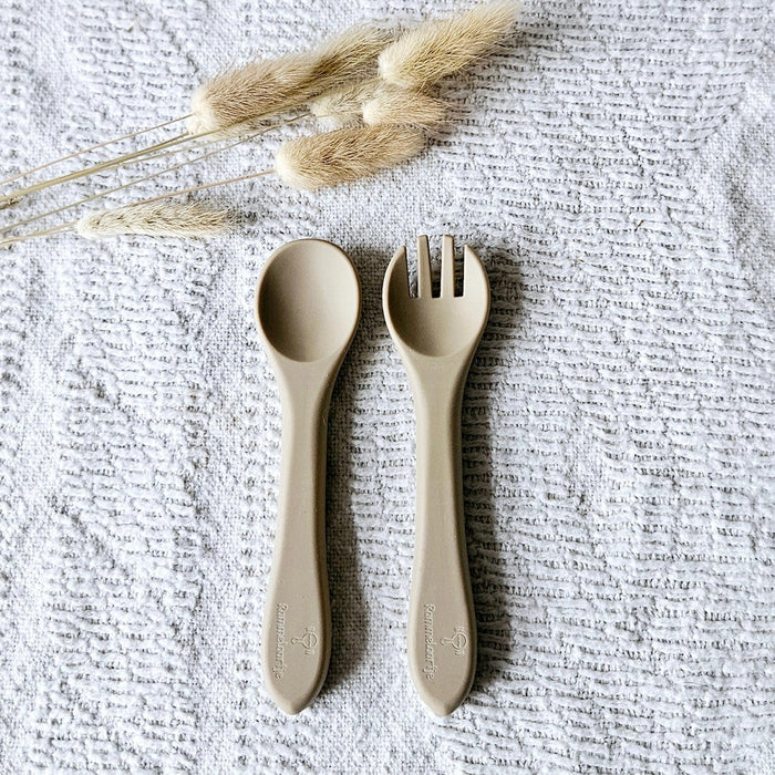Rammelaartje - Spoon & Fork - Silicone - Sand