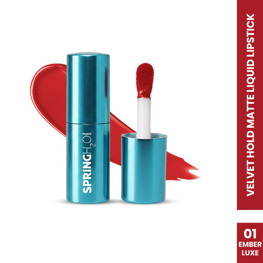 SPRING H2O Velvet Hold Matte Liquid Lipstick, Long Lasting, Waterproof Ember Luxe 01