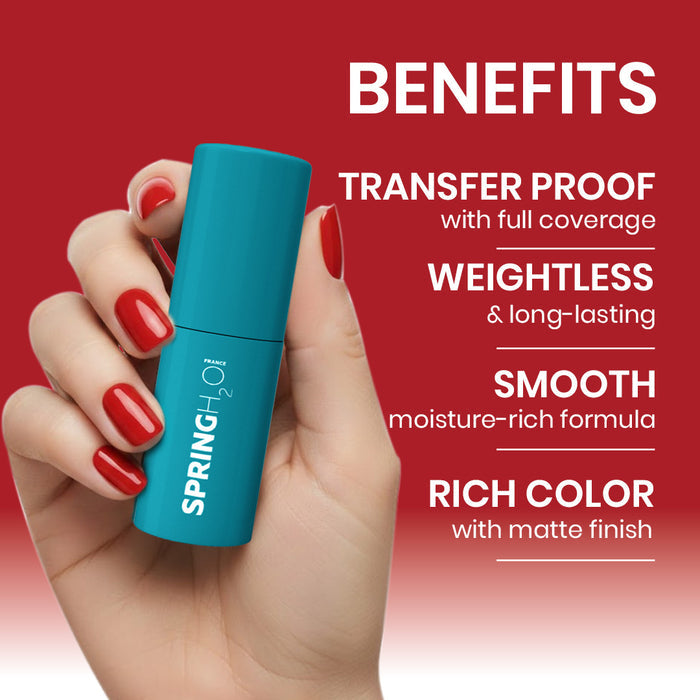 SPRING H2O Velvet Hold Matte Liquid Lipstick, Long Lasting, Waterproof Ember Luxe 01