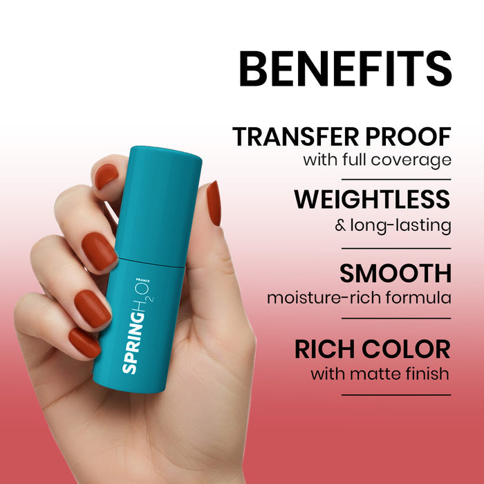 SPRING H2O Velvet Hold Matte Liquid Lipstick, Long Lasting, Waterproof Rose Cloak 05