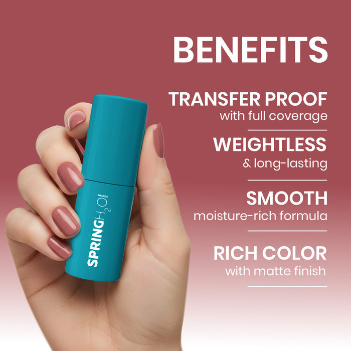 SPRING H2O Velvet Hold Matte Liquid Lipstick, Long Lasting, Waterproof Terra Nova 02