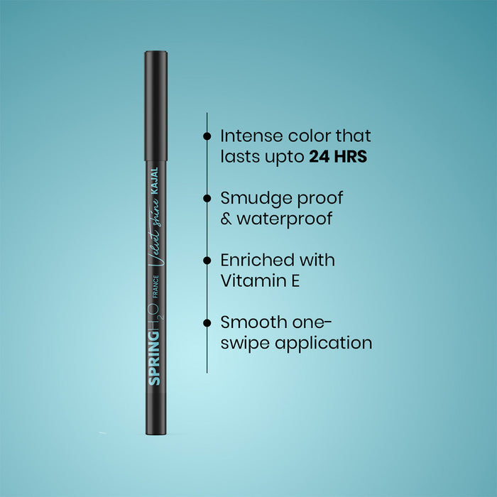 Spring H2O Velvet Shine Kajal Intense Black with Free Sharpener - 1.5gm